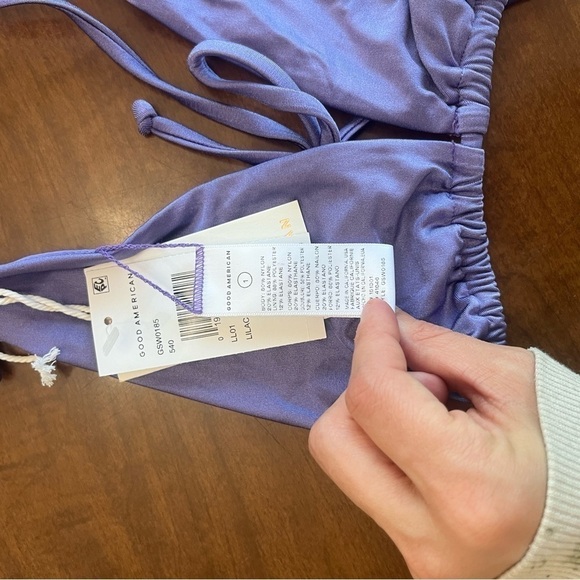 Good American Lilac Triangle Halter Swim Top Size 2 / M - Picture 3 of 4